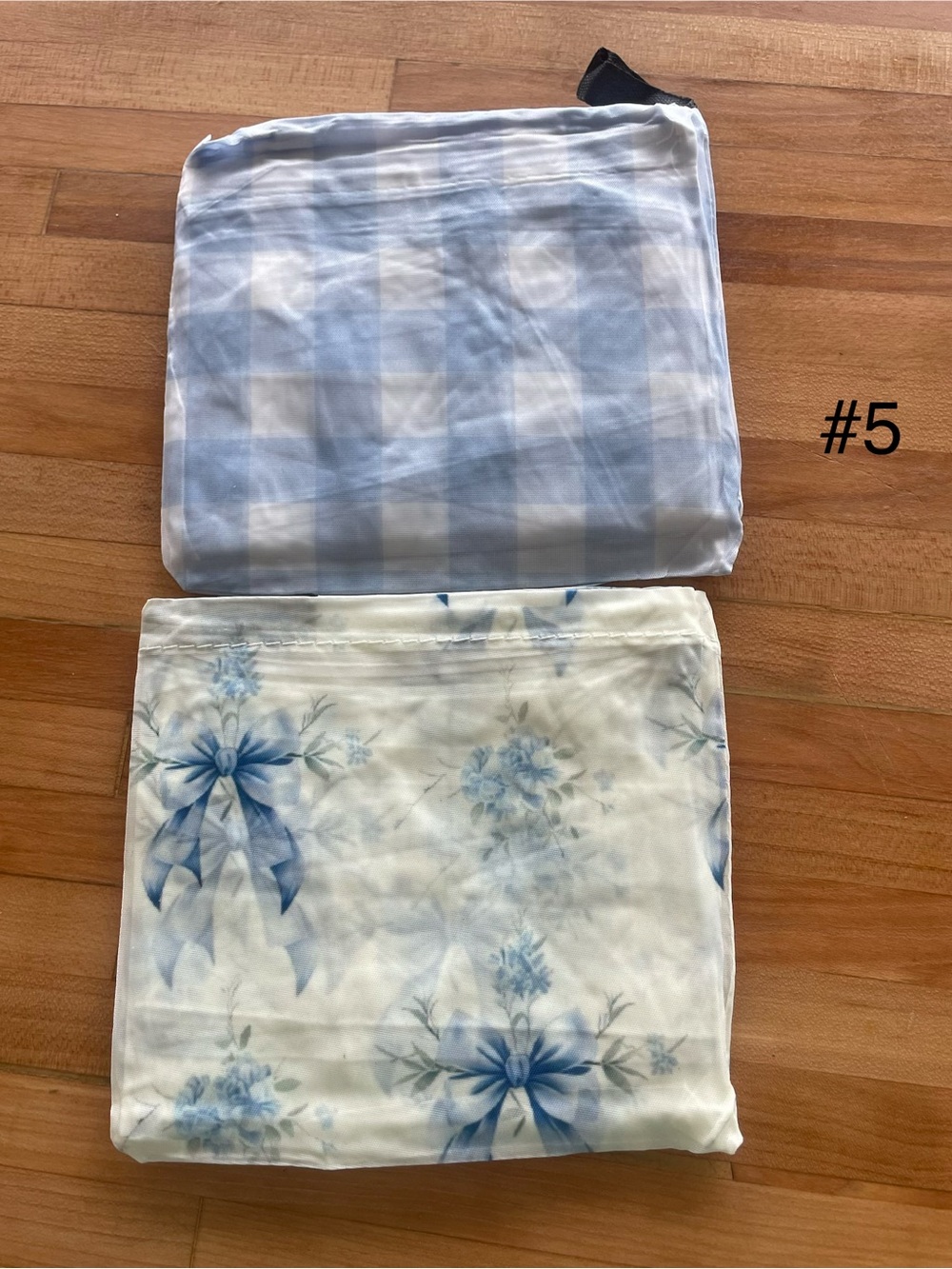 Set of 2 Reusable Floral & Stripe Tote Bag - Picture 6 of 7